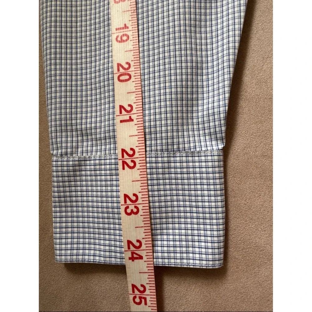 Calvin Klein Men's Light Blue‎ Micro-Check Dress Shirt. 14.5.32/33.Extreme slim.